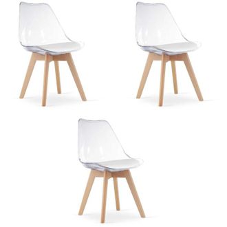 OEM Silla Mark - Transparente / Patas Naturales X 3