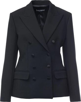 Dolce & Gabbana Stijlvolle Zwarte Jas voor Mannen - Dames - Blazers - Zwart - XL - Jassen