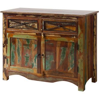 Massivmoebel24 Nature of spirit 130 Credenza in legno riciclato - laccato / multicolore 110x45x85