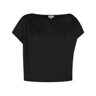 Dante6 Roam Satin Drapey Top - Dames - Blouses & Shirts - Zwart - Maat: S Satijn