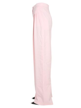 Alexander McQueen Wide Leg Wool Trousers - Pink