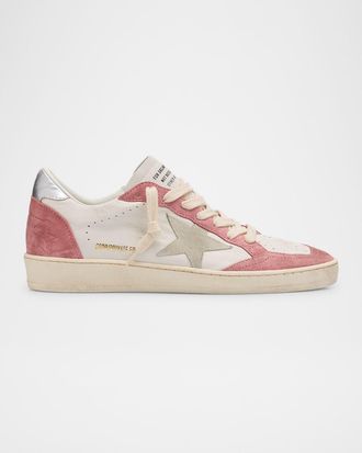 Golden Goose Ball Star Mixed Leather Low-Top Sneakers
