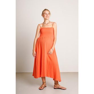 Nom Maternity The Easy Maternity & Nursing Dress in Orange at Nordstrom, Size Medium