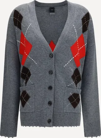 Pinko Cardigan Bristol in lana e cashmere a rombi Woman XXS