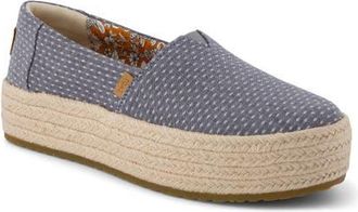 Toms Valencia Platform Espadrille in Light/Pastel Blue at Nordstrom, Size 7.5