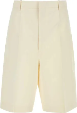 Bottega Veneta Off White Solid Shorts