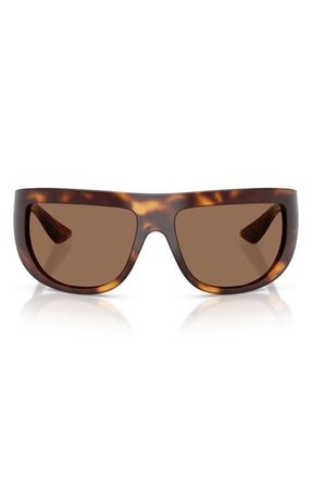Oliver Peoples 65mm Khaite Irregular Sunglasses in Dark Mahogany /Brown at Nordstrom