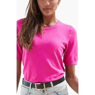 Lascana Short Sleeve Sweater in Fuchsia at Nordstrom, Size 14