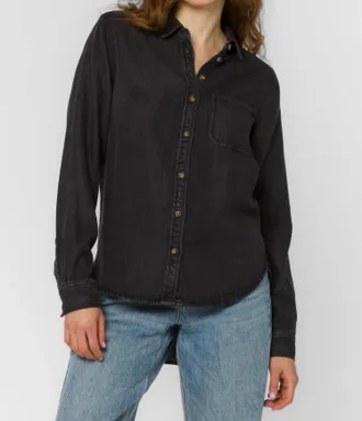 Velvet Heart Bennett Long Sleeve Button-Up Shirt In Black