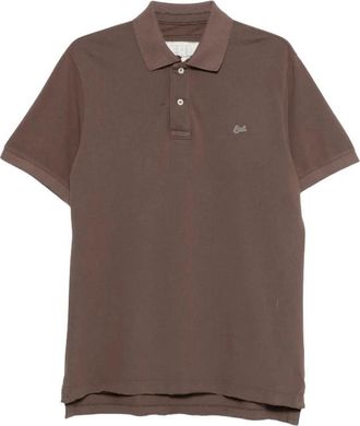 ERL Polo Shirt met gerafelde zoom - Heren - Polos - Bruin - L - Katoen - Tops