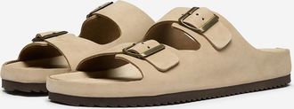 Oliver Sweeney Mens Oliver Sweeney Nubuck Sandals - Cream/Brown - Size: UK-10 / us-11 / eu-44