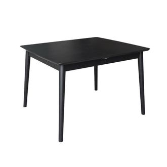 Sweeek Mesa de comedor rectangular extensible de madera, 4-6 plazas, negro