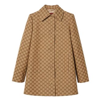 Gucci (WMNS) Gucci GG Canvas Coat Beige Brown 788387-Z8BSO-2190