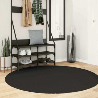 vidaXL Vidaxl - Tappeto a Pelo Corto huarte Morbido e Lavabile Nero &oslash; 160 cm