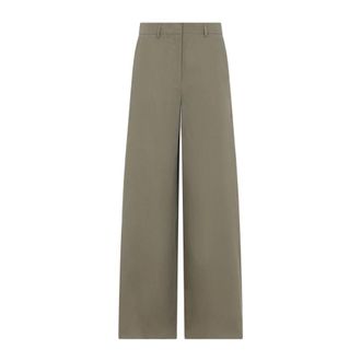 Giorgio Armani Wide Trousers, female, Green, Size: 2XS Palazzo Trousers