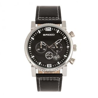 Breed Ryker Chronograph Watch with Leather Strap and Date Display