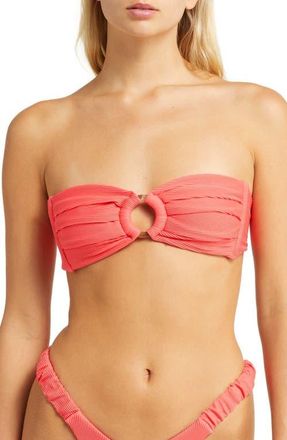 Kulani Kinis Strapless O-Ring Bikini Top in Watermelon at Nordstrom, Size Large