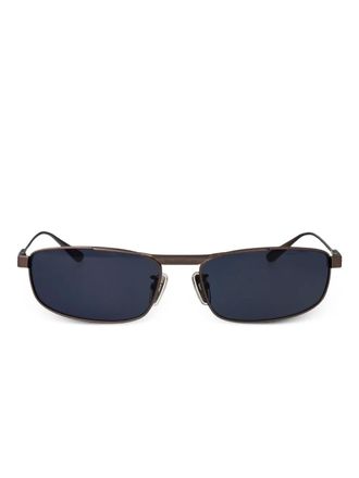 Balenciaga Zonnebril met rechthoekig montuur - Bruin