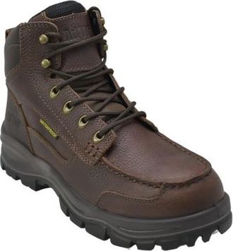 Adtec 6 Tumbled Leather Moc Toe Waterproof Work Boots in Dark Brown at Nordstrom, Size 11.5
