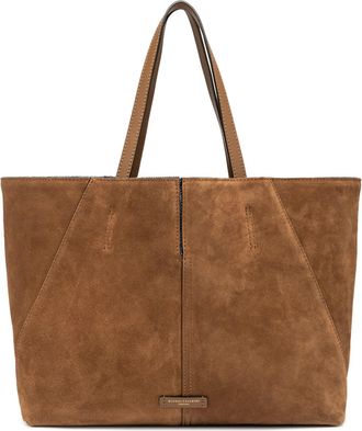 Gianni Chiarini Maya Warm Brown Suede Structured Tote