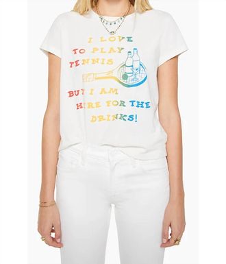 Mother The Boxy Goodie Goodie - I Love To Play Tennis Top In White