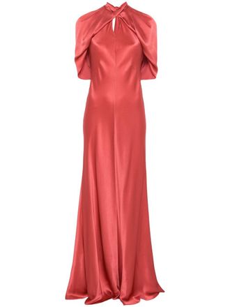 Alberta Ferretti Gedrapeerde maxi-jurk - Roze