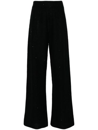 Fabiana Filippi Pantaloni a gamba ampia con paillettes - Nero