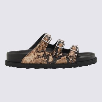 Birkenstock Beige Leather Florida Snake Sandals