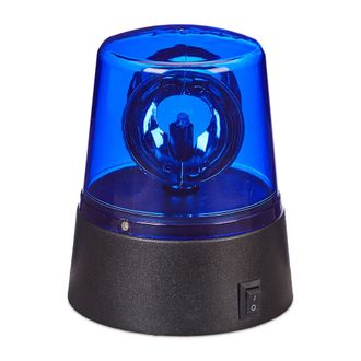 Relaxdays Relaxdays Luz Polic&iacute;a Led, Luz Advertencia Omnidireccional, Para Fiestas, Con Pilas, Ps-abs, Azul