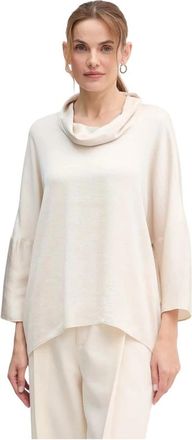 Joseph Ribkoff Cowl Neck Button Blouse - Dames - Blouses - Beige - XS - Polyester - Overhemden
