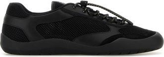 Prada Black Leather And Mesh Speedrock Sneakers