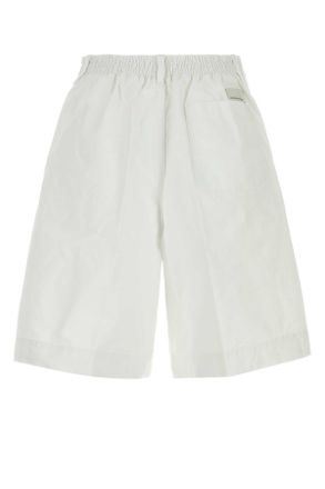 Nine In The Morning Mens White Cotton Otto Bermuda Shorts Bianco Exterior