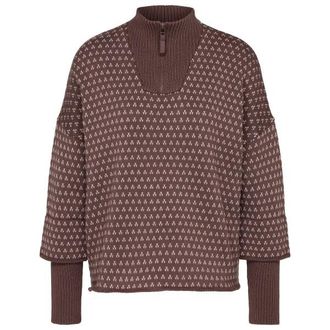 Stoic Heavy MerinoKnit MMXX.Norbotten Half Zip Merinopullover f&uuml;r Damen | braun