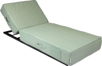 MX HOME Tumbona - Estructura completa ajustable negro - Verde rafia