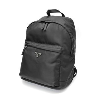 Prada Black Nylon Leather Backpack (Pre-Owned)