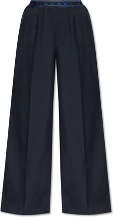 Marni Wollen broek - Dames - Wijde Broeken - Blauw - XS - Wol - Broeken
