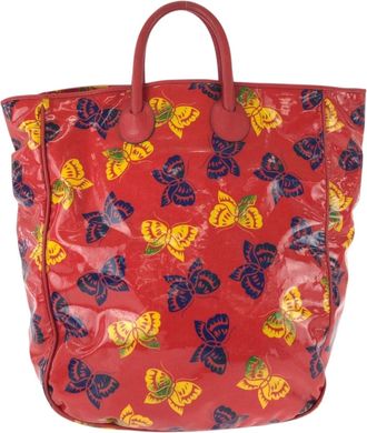Bottega Veneta Multi-Color Red Color Patent Leather Tote Bag (Pre-Owned)