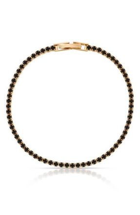Ettika Minimalist Cubic Zirconia Tennis Bracelet in Black at Nordstrom