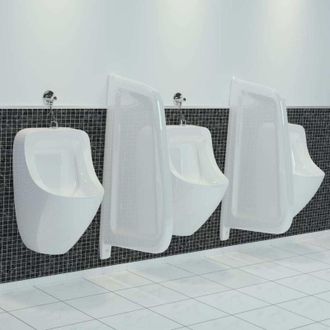 vidaXL Schermo per Orinatoio per Privacy a Parete in Ceramica Bianco - Vidaxl