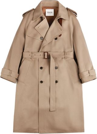 Tod's double-breasted trench coat - Neutrals