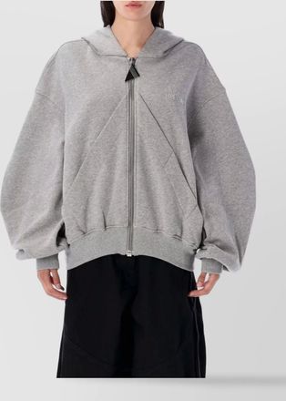 The Attico zip-up hoodie ribbed cuffs