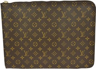 Louis Vuitton Poche Documents Monogram Canvas Brown Canvas Briefcase Bag (Pre-Owned)