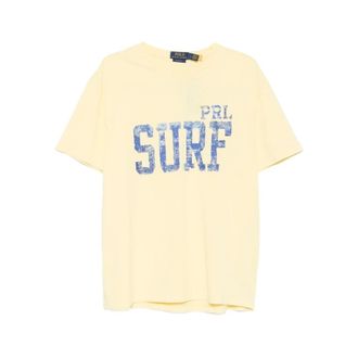 Ralph Lauren T-Shirts, male, Yellow, Size: L Surf Print Short Sleeve T-shirt