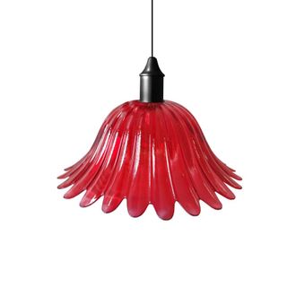 Tosel Suspensi&oacute;n metal vidrio rojo D27,5 cm