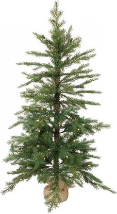 Melrose International LED Pine Tree with Burlap Bag Base 4H - Green, Brown