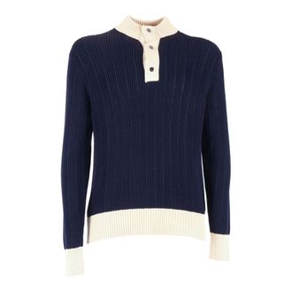 Ballantyne Round-neck Knitwear, male, Blue, Size: XL Maglia