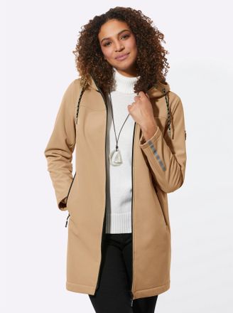 Casual Looks Softshelljacke CASUAL LOOKS, Damen, Gr. 36, braun (camel), 94% Polyester, 6% Elasthan, Besatz:100% Polyester, unifarben, Jacken Softshelljacke
