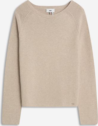 Cinque Strickpullover CINQUE CIELLA_LS, Damen, Gr. XXL (44), beige, Strick, Obermaterial: 100% Baumwolle, unifarben, regular fit normal, Rundhals, abgesteppt