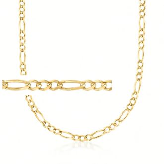Ross-Simons Mens 3.9mm 14kt Yellow Gold Figaro-Link Necklace