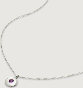 Monica Vinader Sterling Silver February Birthstone Chain Necklace Amethyst